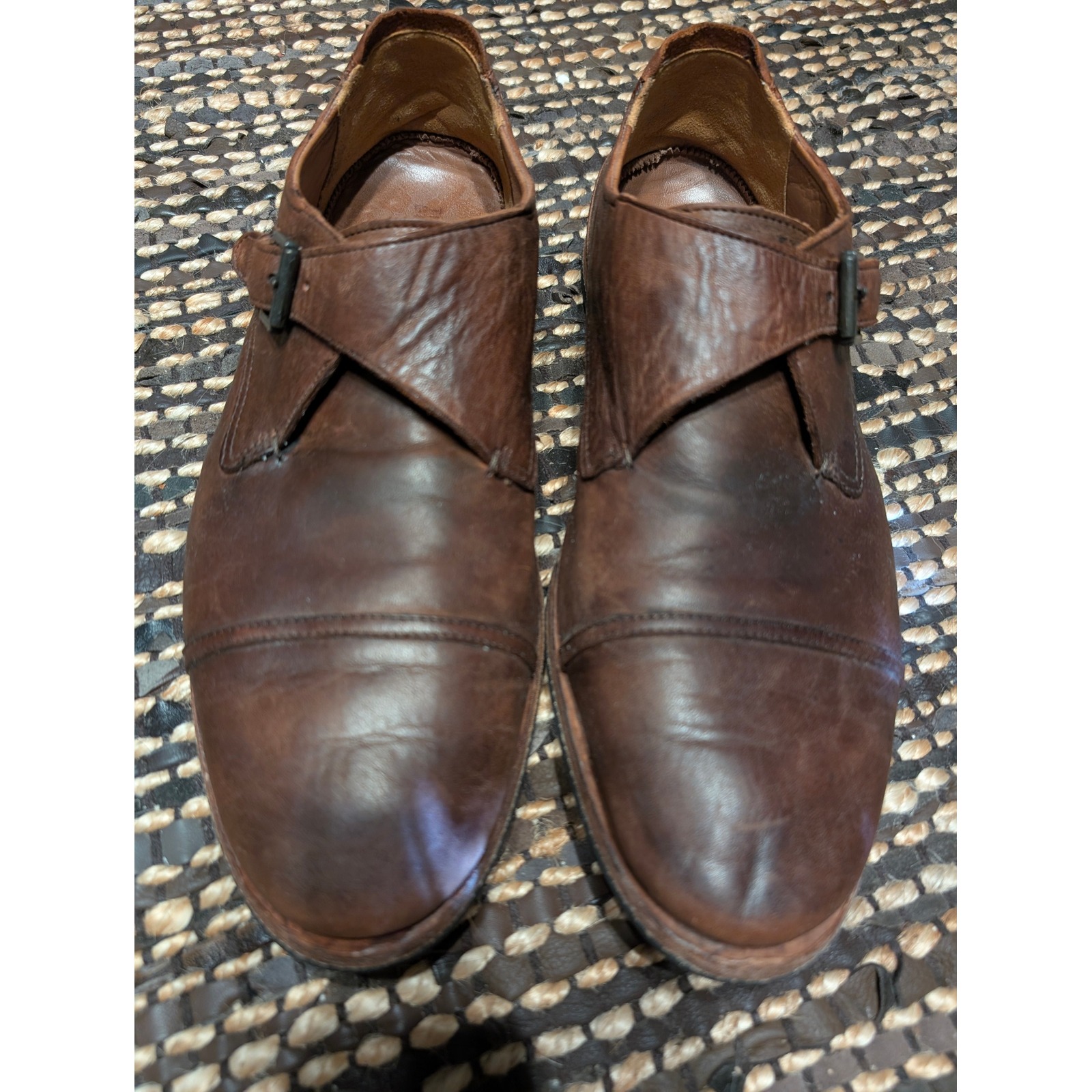 Timberland Boot Company Wodehouse Single Monk Strap Leather Shoes Brown Size 10